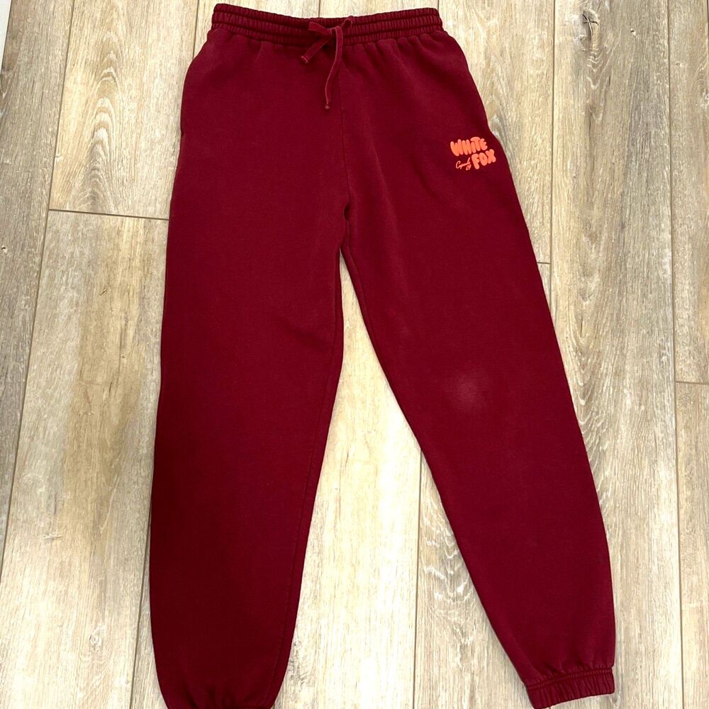 White Fox Boutique Offstage Sweatpants maroon/coral bubble Oversized size S